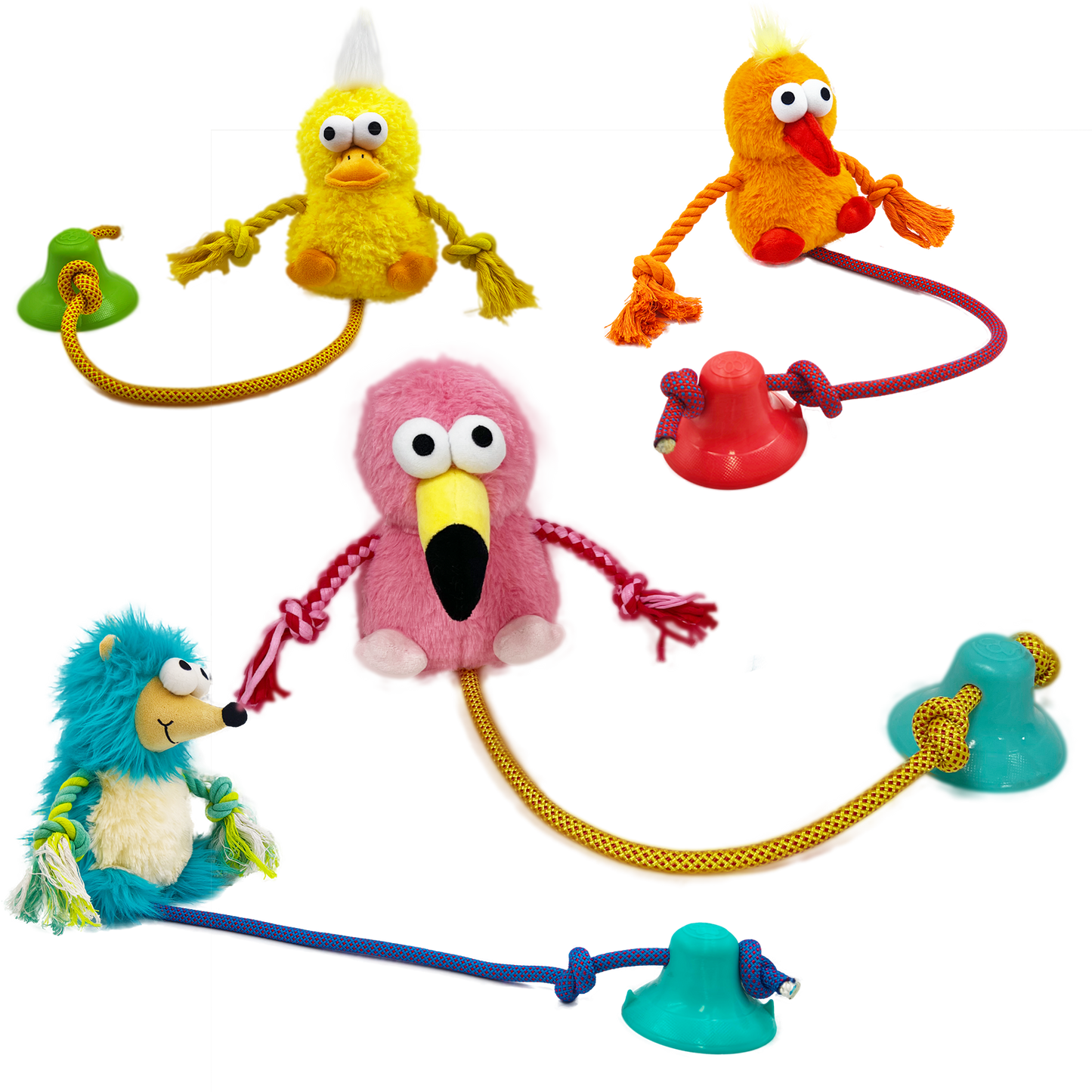 Interactive Plush Dog Toy with Suction Cup Base and Internal Squeakers Premium Quality, Adorable Design for Engaging Playtime Fun