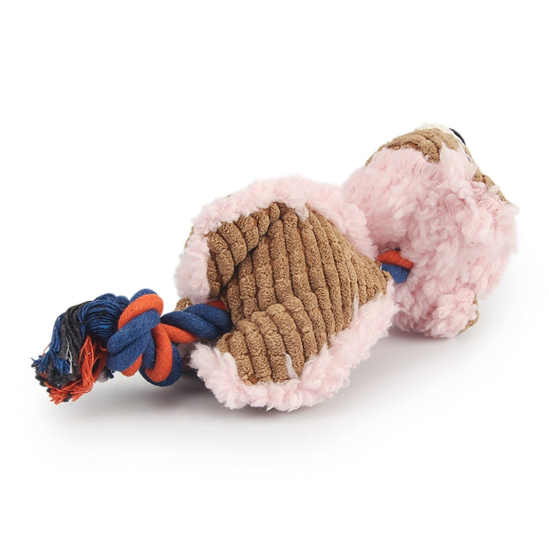 Plush Squeaky Dog Toys for Large Dogs Aggressive Chewers - Durable Stuffed Chew Dog Toys with Tough Rope and Crinkle Paper for Puppies, Small Medium Large Pets