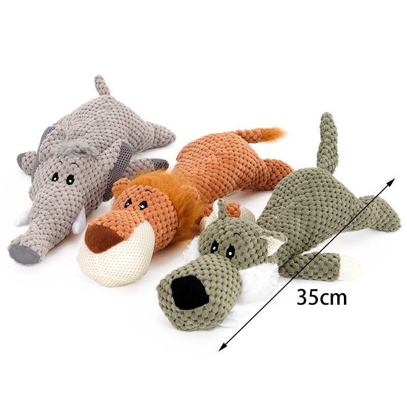 Latest Squeaky Plush Dog Toys Pack for Puppy, 3 Pack Durable Stuffed Animal Plush Chew Toys with Squeakers, Cute Soft Dog Toys for Teeth Cleaning, for Small Medium Large Dogs