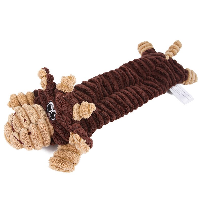 Dog Squeaky Toys, No Stuffing Plush Dogs Chew Toy for Small Medium Large Breed Chewers, Stuffless Squeak Cute Animal Tough Durable Puppy Teething Chewing Fabric Interactive Pet Birthday Gifts