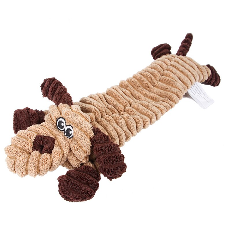 Dog Squeaky Toys, No Stuffing Plush Dogs Chew Toy for Small Medium Large Breed Chewers, Stuffless Squeak Cute Animal Tough Durable Puppy Teething Chewing Fabric Interactive Pet Birthday Gifts