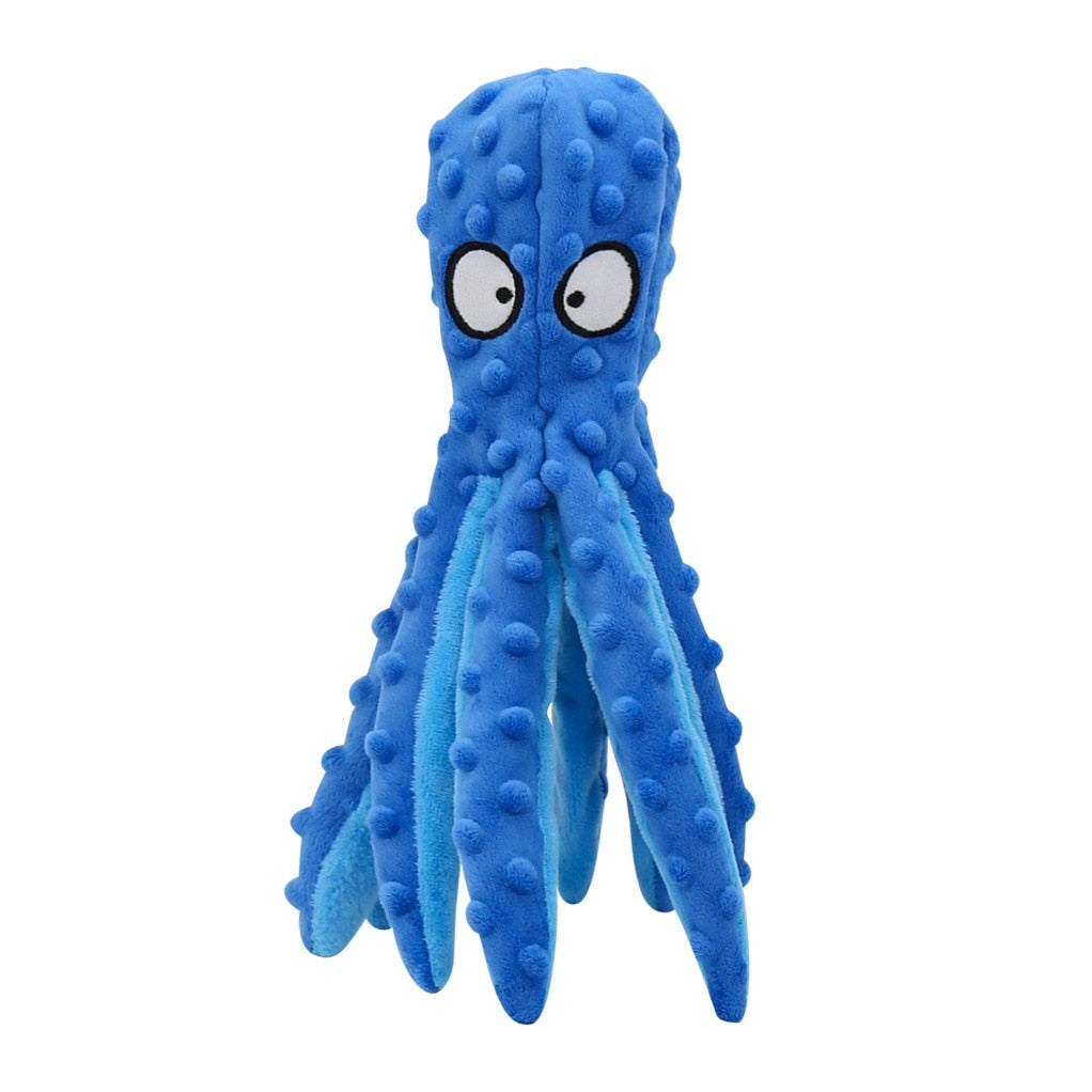 Dog Squeaky Toys Octopus - No Stuffing Crinkle Plush Dog Toys for Puppy Teething, Durable Interactive Dog Chew Toys for Small, Medium and Large Dogs Training and Reduce Boredom