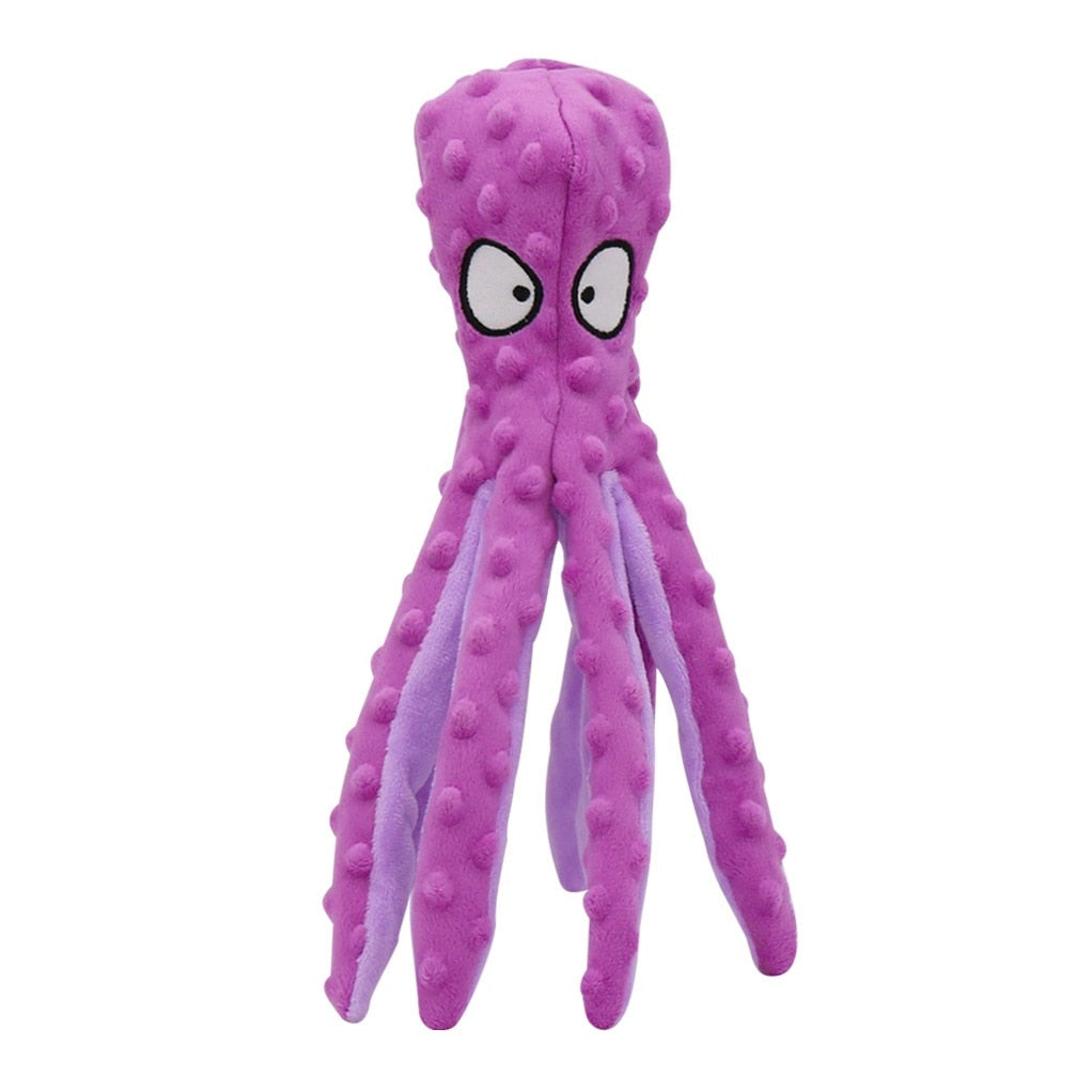 Dog Squeaky Toys Octopus - No Stuffing Crinkle Plush Dog Toys for Puppy Teething, Durable Interactive Dog Chew Toys for Small, Medium and Large Dogs Training and Reduce Boredom