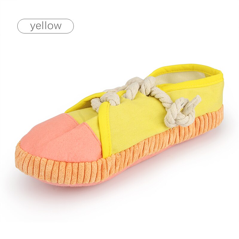 Dog Shoe Chew Toys Puppy Chew Shoe Dog Chew Toy Sandal Durable Dog Squeaky Mini Sneakers Shoes Decoy Sandal Squeaky Chews Plush Shoes Toys for Dogs