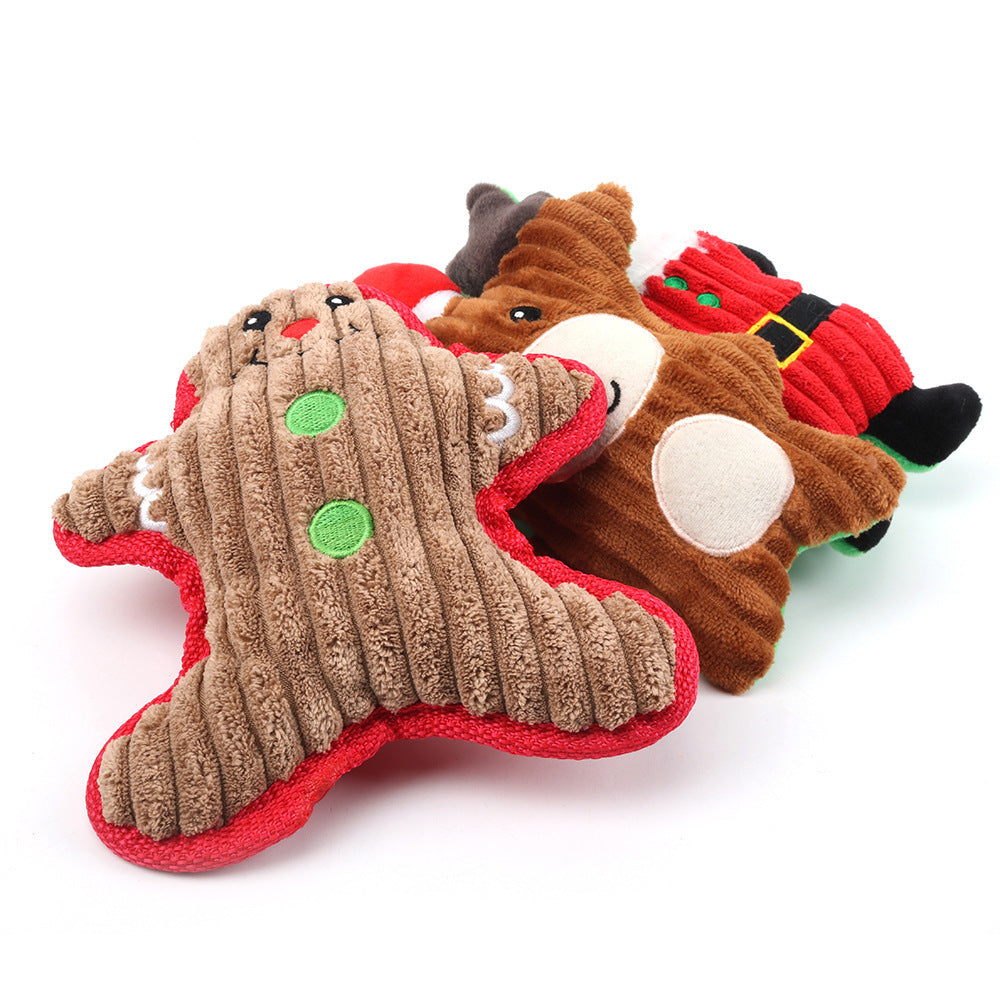 Christmas Dog Rope Toys Pack Squeaky Plush Dog Toys Xmas Pet Gifts,Tough Pets Puppy Chew Interactive Toys,Cute Soft Pet Toys for Small Medium Dogs Teeth Cleaning