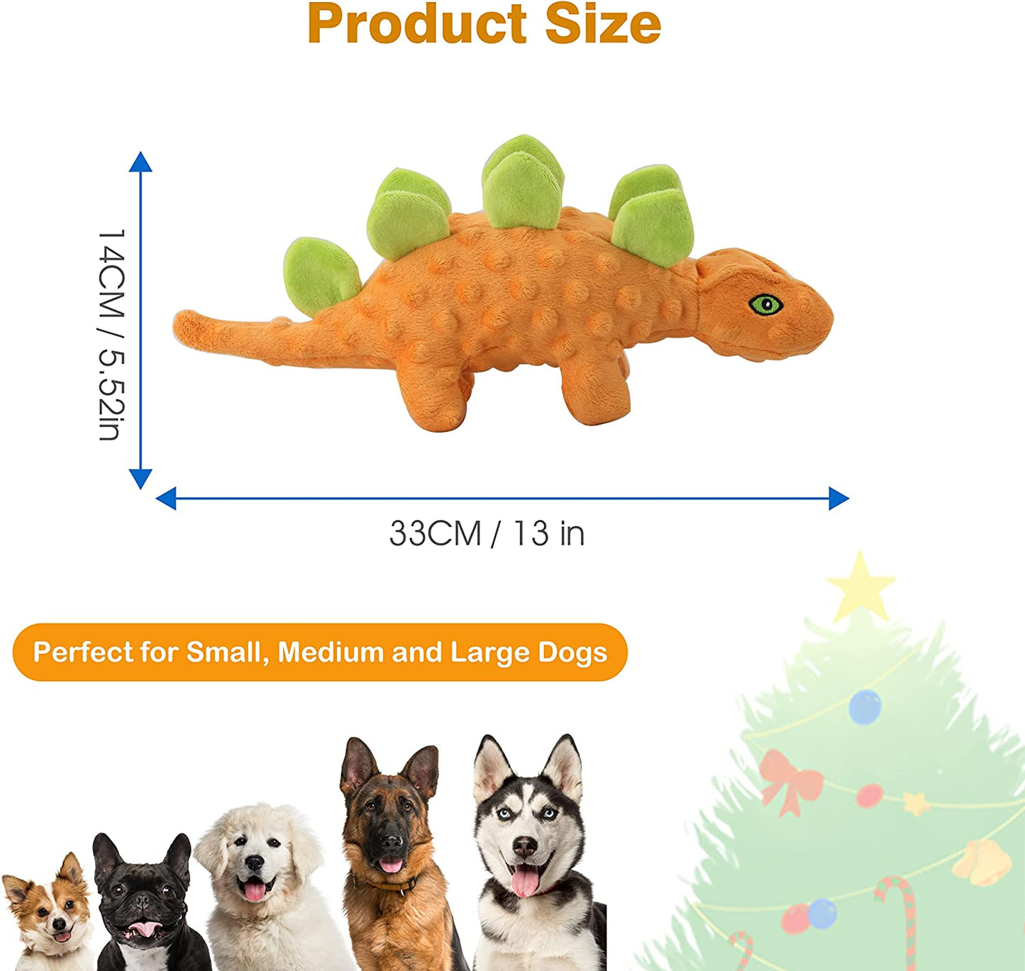 Squeaky Dog Toy for Aggressive Chewer, Tough Plush Dog Toys for Large Dogs, Crinkle Interactive Puppy Dog Toys for Small Medium Dogs