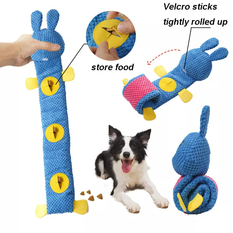 Plush Dog Toys Dog Squeak Chew Toys for Puzzle & Foraging Instinct Training, Pet Treat Toy, Rabbit Interactive Plush Dog Chew Teething Toys for Small Medium and Large Dogs